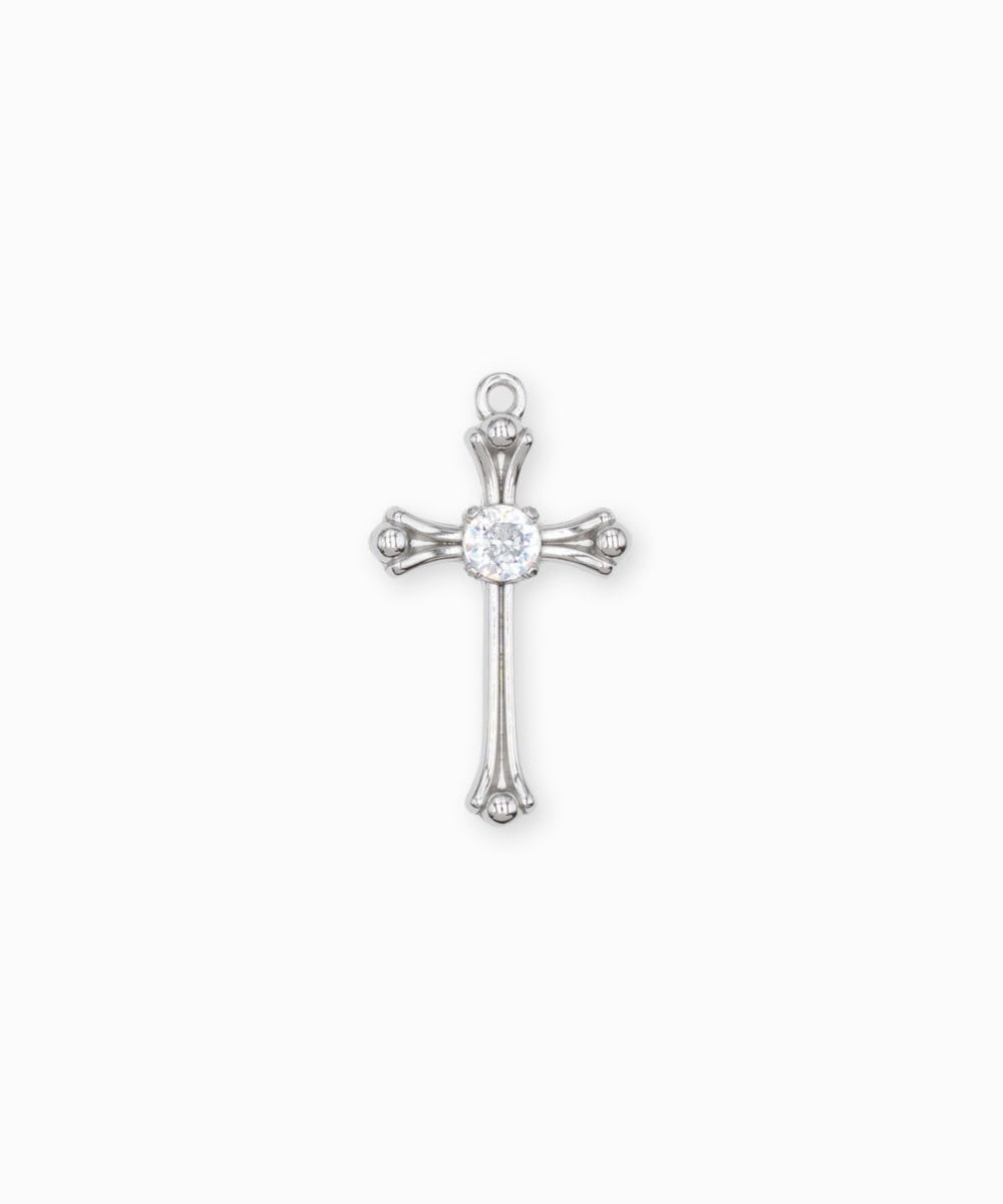 Pendentif croix gothique strass 28x18mm