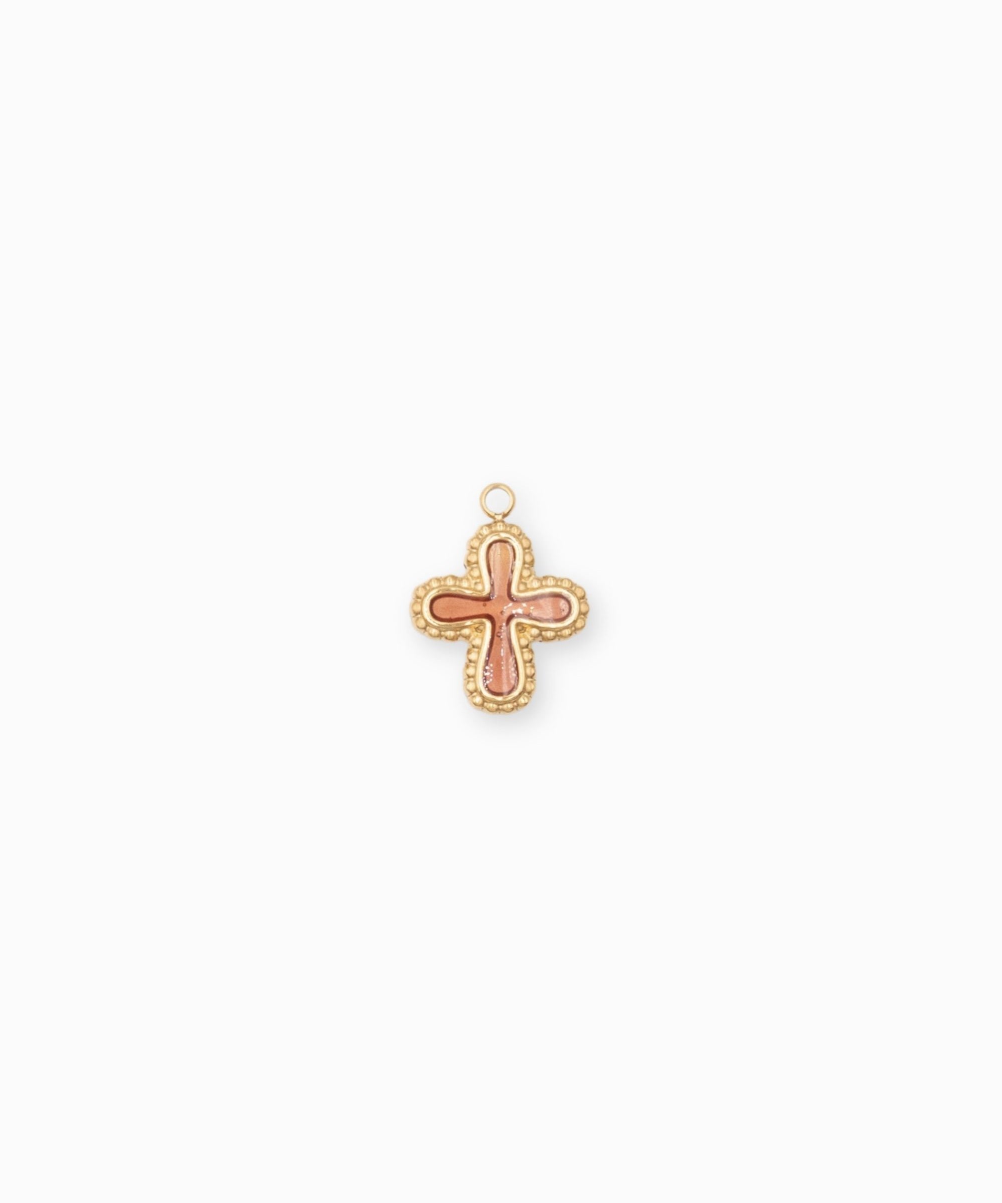Pendentif croix arrondie 13x12mm