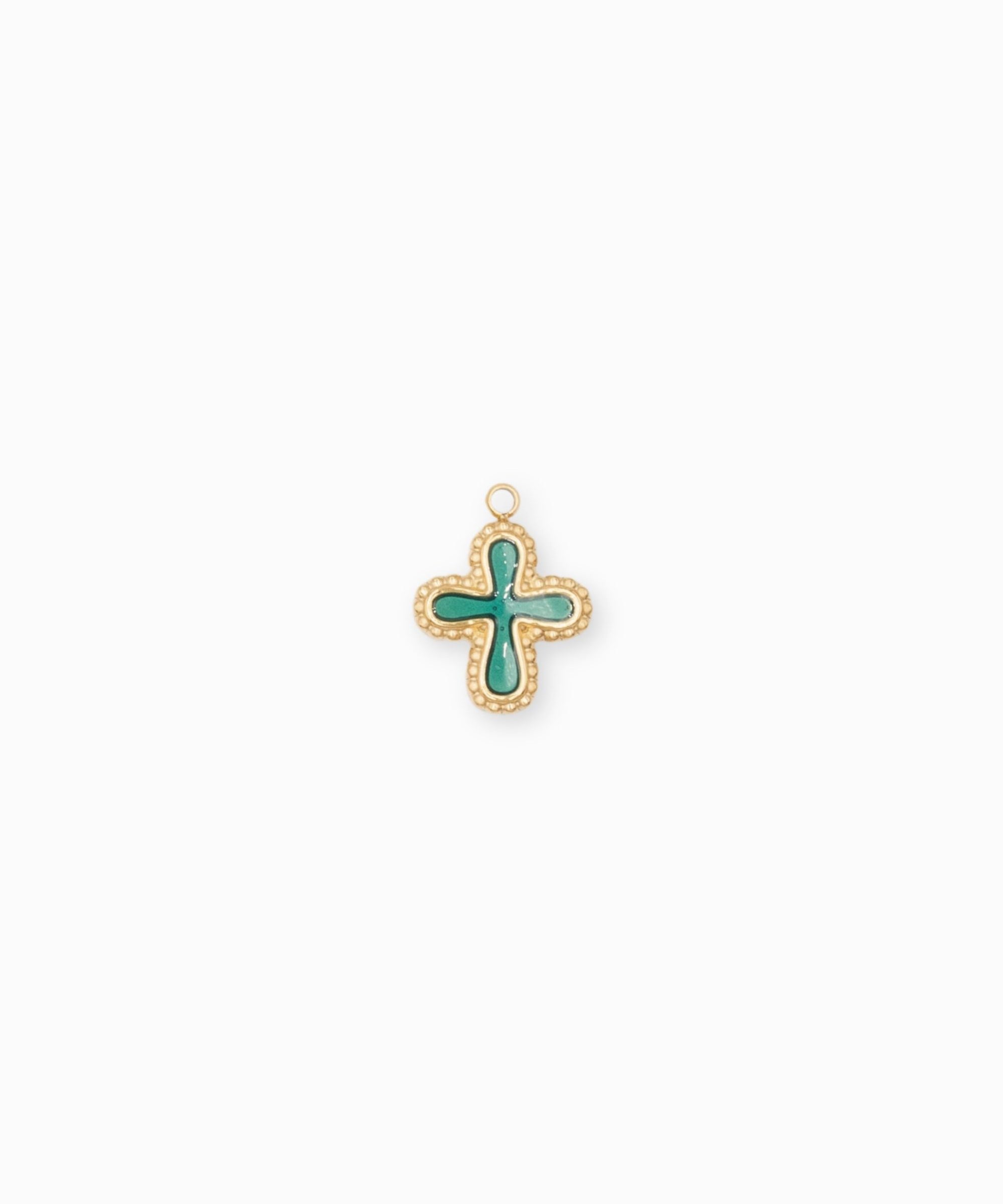 Pendentif croix arrondie 13x12mm