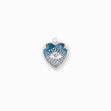 Pendentifs médaille coeur oeil Stardust 16x16mm - Rhodié