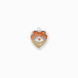 Pendentifs médaille coeur oeil Stardust 16x16mm - Rhodié