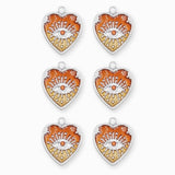 Pendentifs médaille coeur oeil Stardust 16x16mm - Rhodié