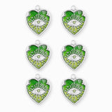 Pendentifs médaille coeur oeil Stardust 16x16mm - Rhodié