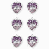 Pendentifs médaille coeur oeil Stardust 16x16mm - Rhodié