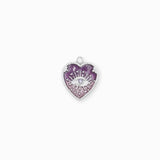 Pendentifs médaille coeur oeil Stardust 16x16mm - Rhodié