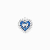 Pendentif coeur ruban 19.50x21mm - Rhodié