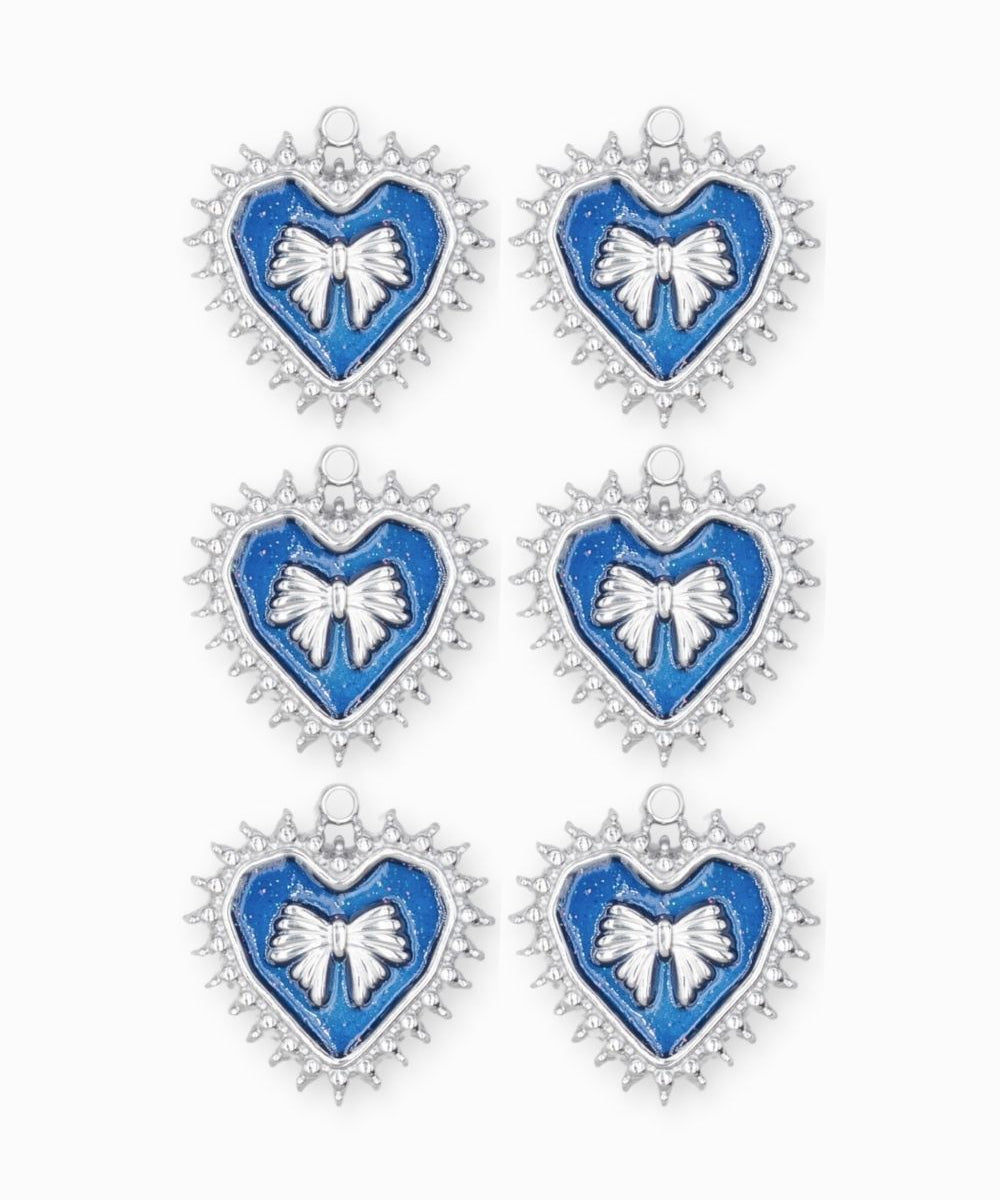 Pendentif coeur ruban 19.50x21mm - Rhodié