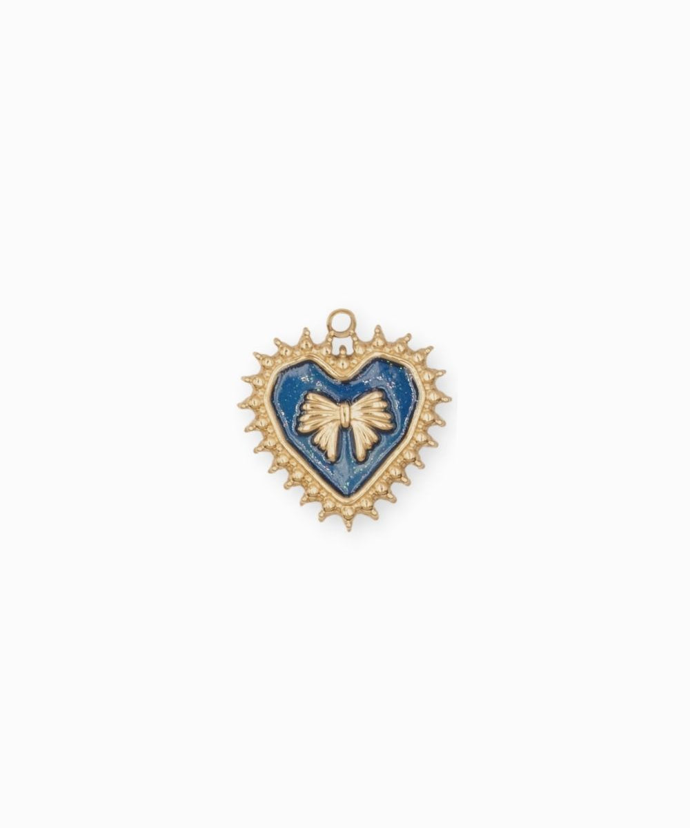 Pendentif coeur ruban 19.50x21mm - Doré