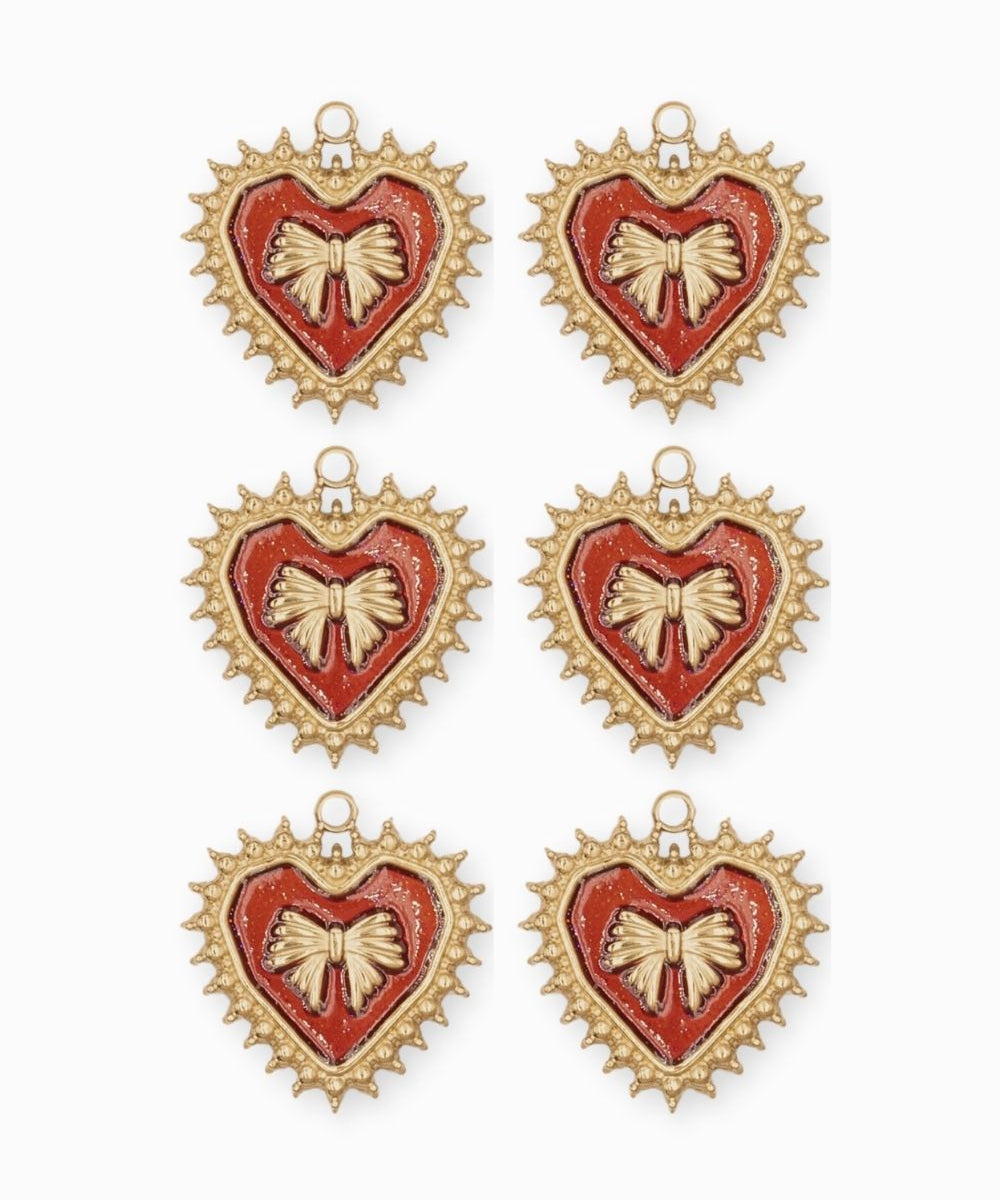 Pendentif coeur ruban 19.50x21mm - Doré