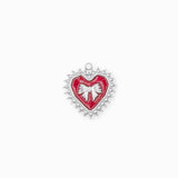 Pendentif coeur ruban 19.50x21mm - Rhodié