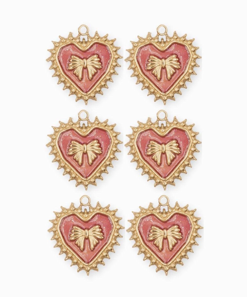 Pendentif coeur ruban 19.50x21mm - Doré