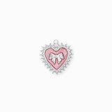 Pendentif coeur ruban 19.50x21mm - Rhodié