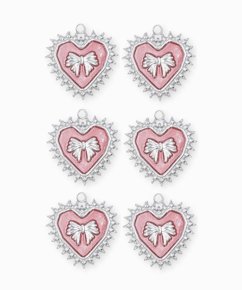 Pendentif coeur ruban 19.50x21mm - Rhodié
