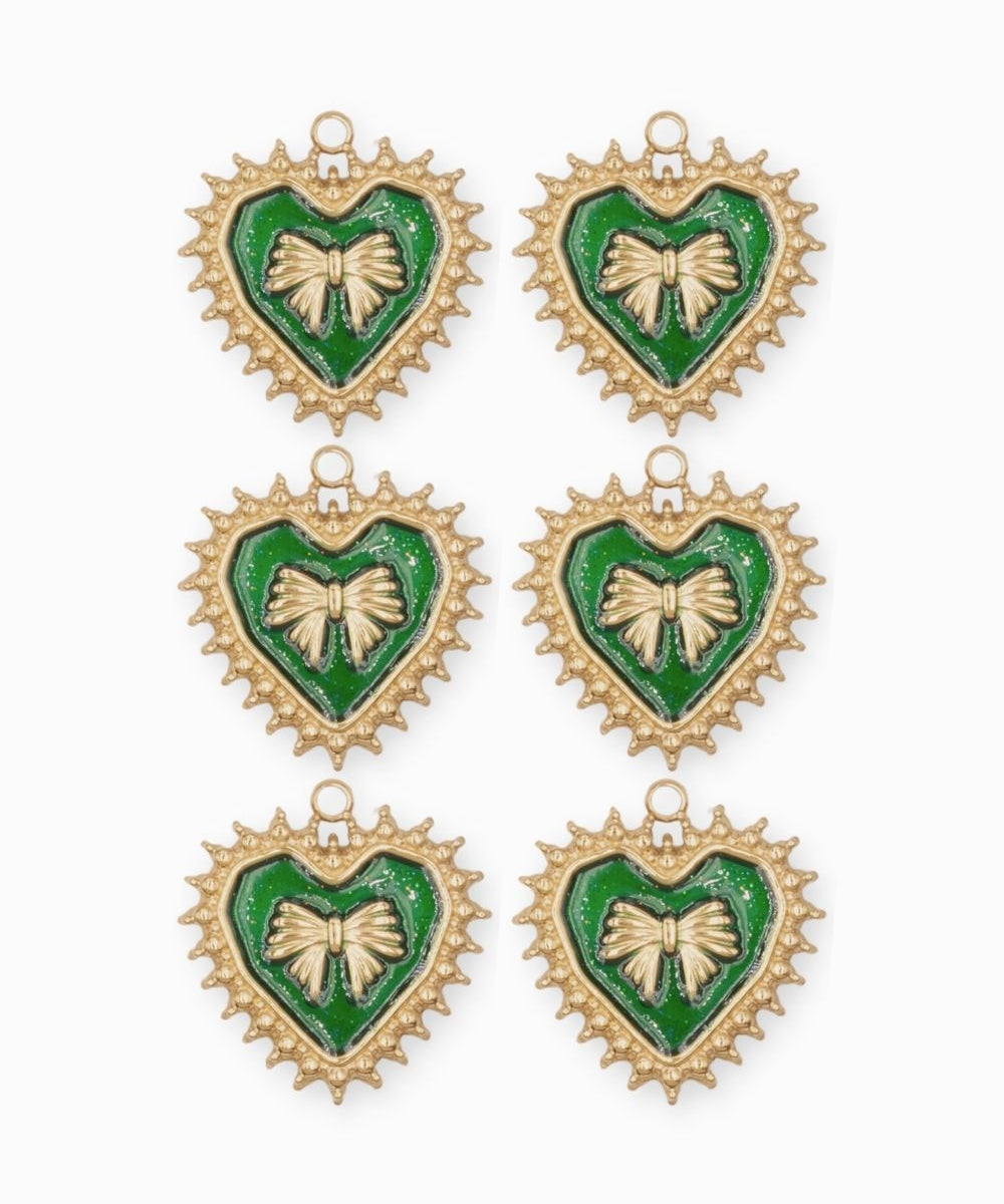 Pendentif coeur ruban 19.50x21mm - Doré