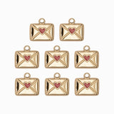 Pendentif lettre d'amour coeur rouge 9.50 x 13 mm