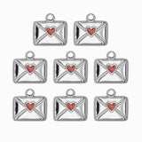 Pendentif lettre d'amour coeur rouge 9.50 x 13 mm