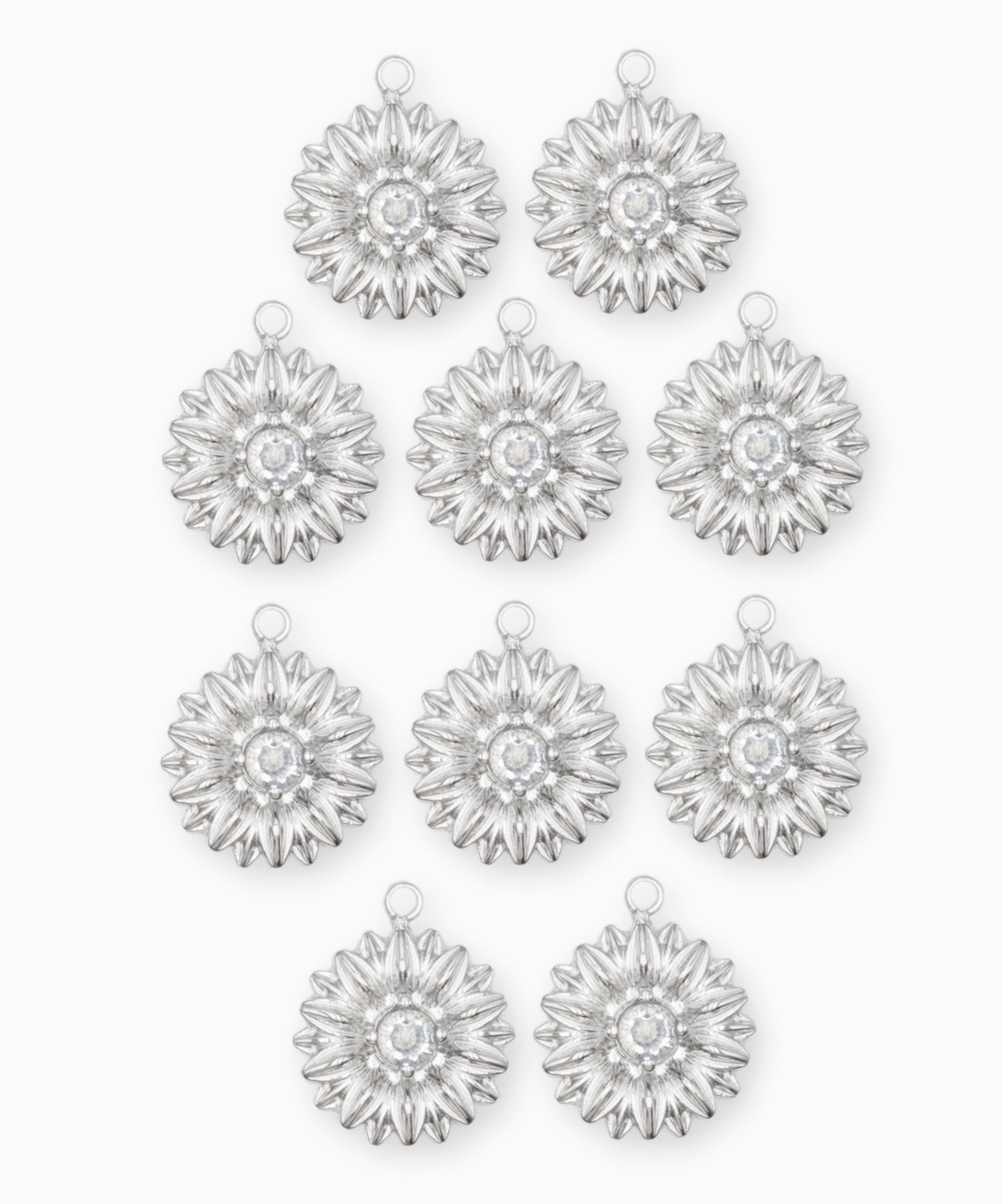 Pendentif rond margueritte strass 13mm