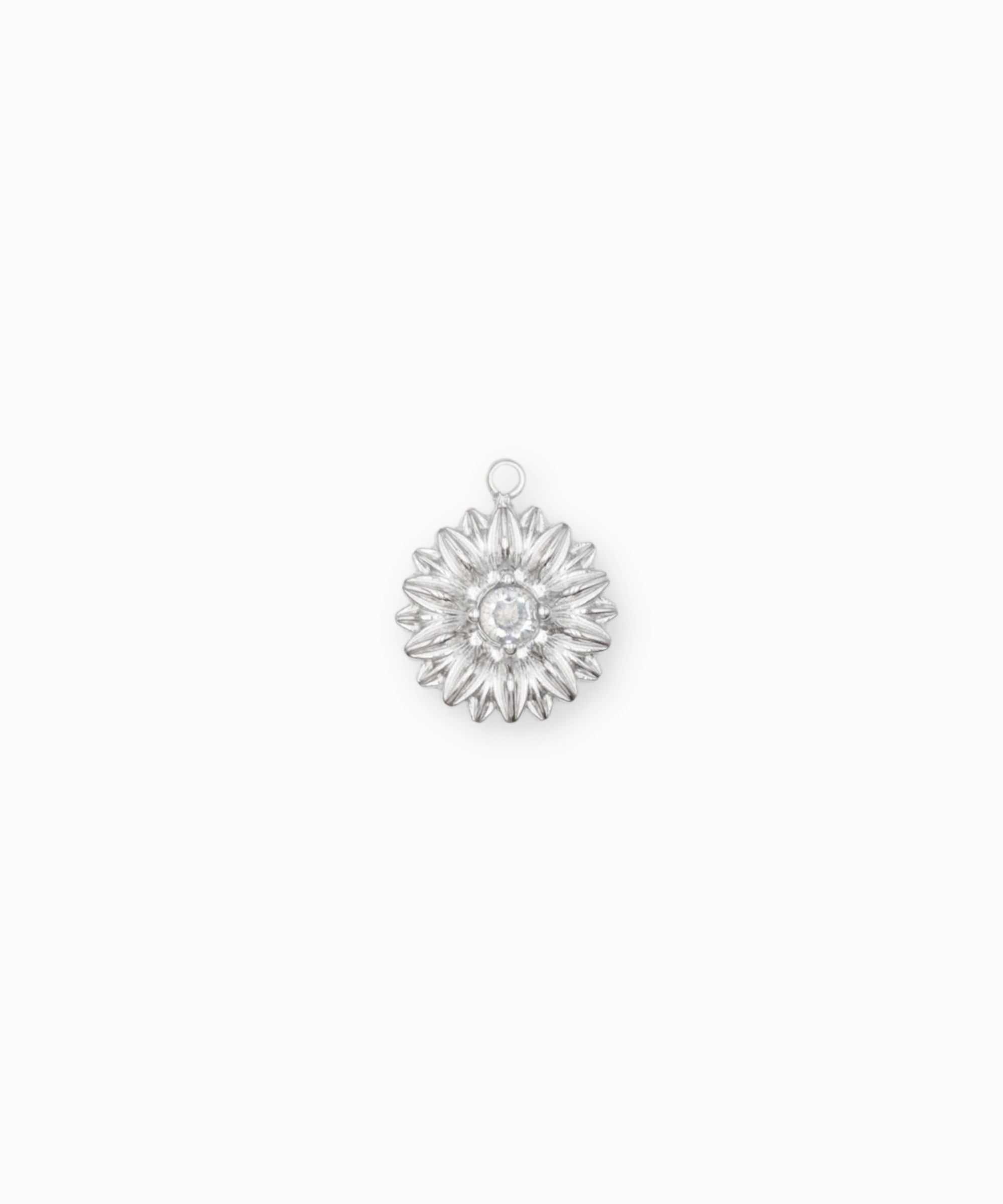 Pendentif rond margueritte strass 13mm