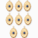 Pendentif oval fleur 16.50x12mm