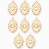 Pendentif oval fleur 16.50x12mm
