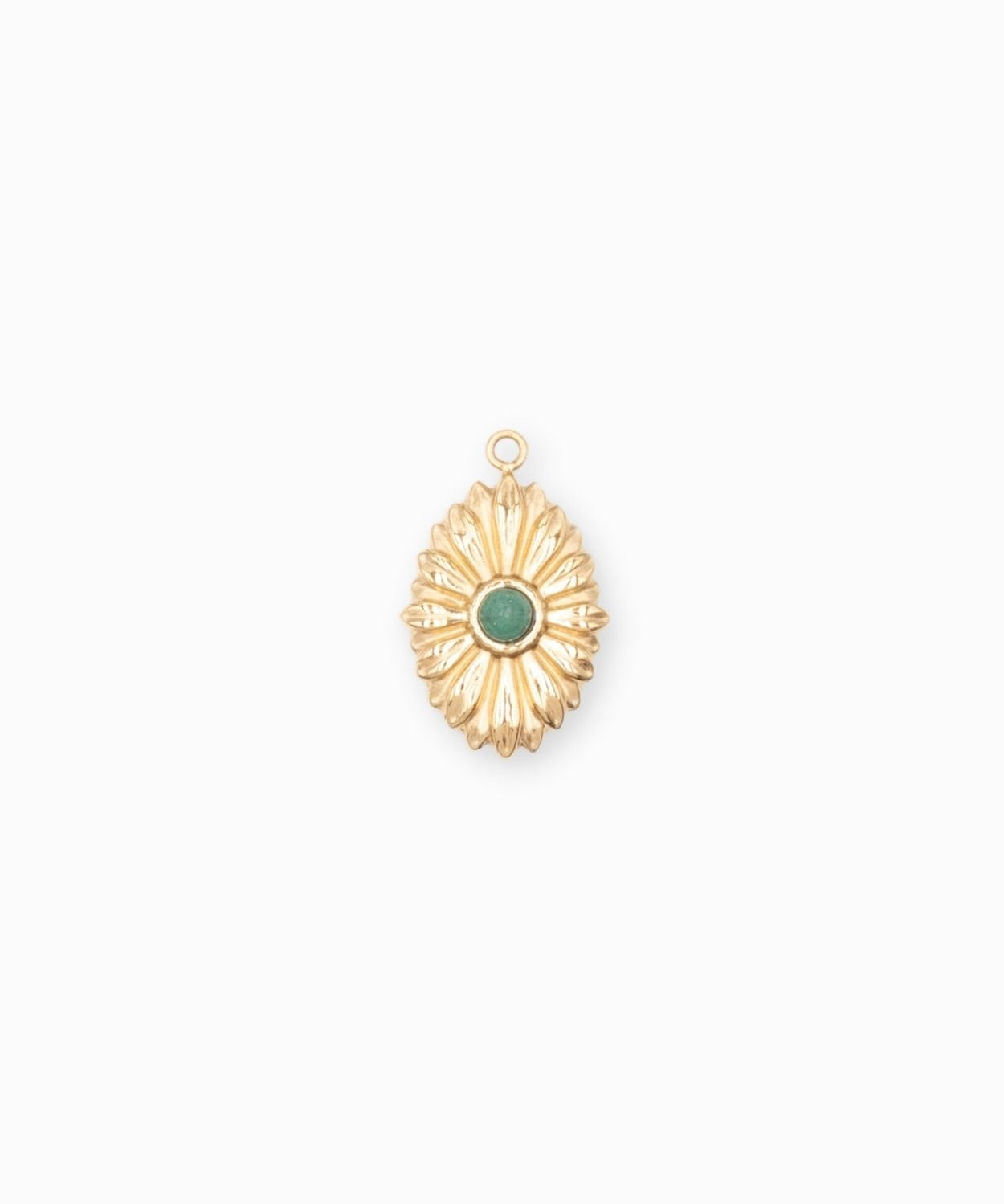 Pendentif oval fleur 16.50x12mm