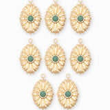 Pendentif oval fleur 16.50x12mm
