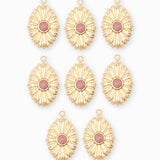 Pendentif oval fleur 16.50x12mm