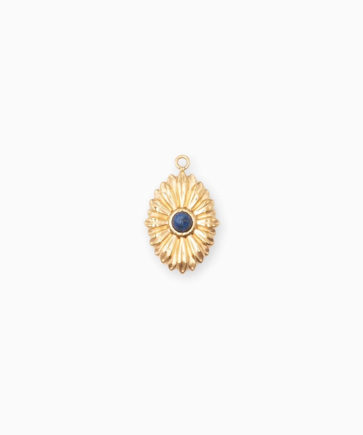 Pendentif oval fleur 16.50x12mm
