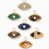 Pendentif oeil strass 9x12mm - Lot mélangé