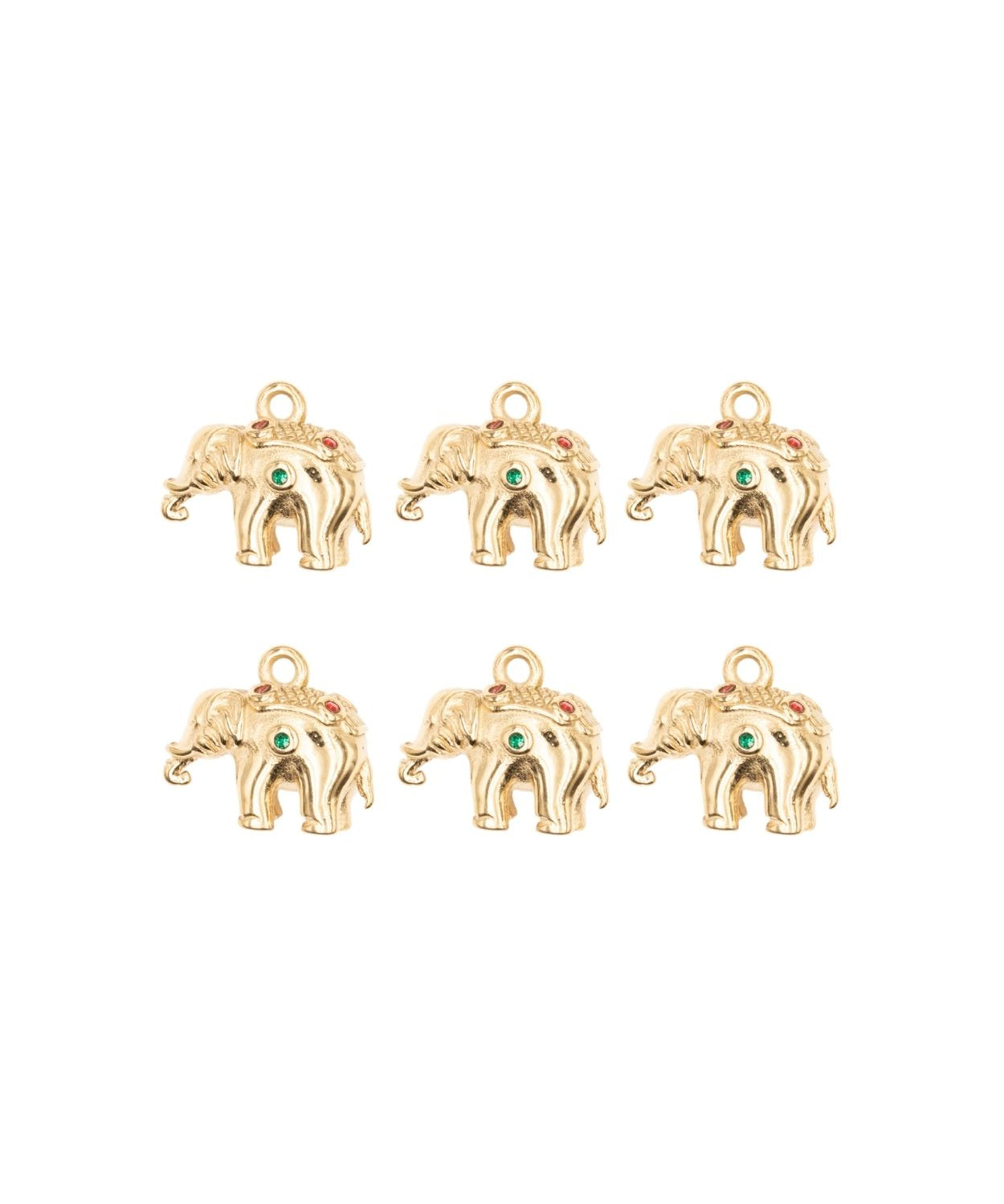 Pendentif éléphant strass 10x15mm