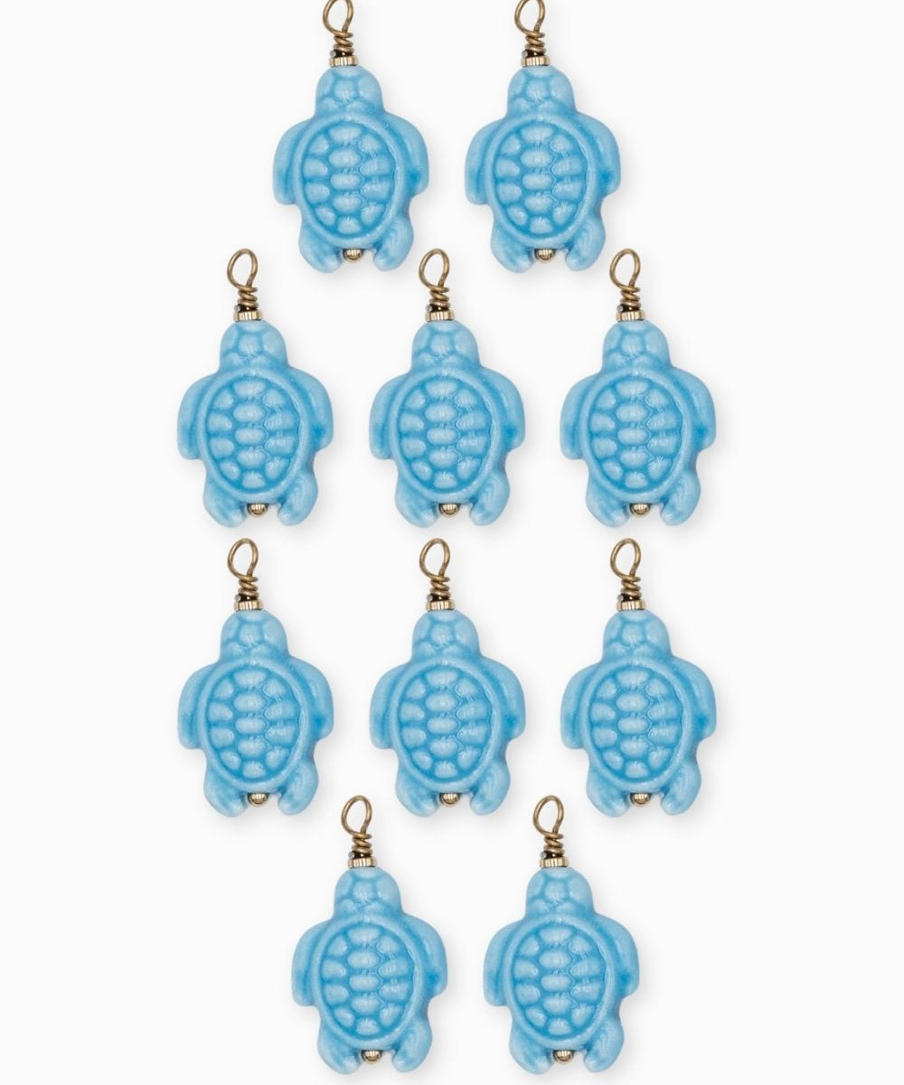 Pendentif tortue porcelaine 18x14mm