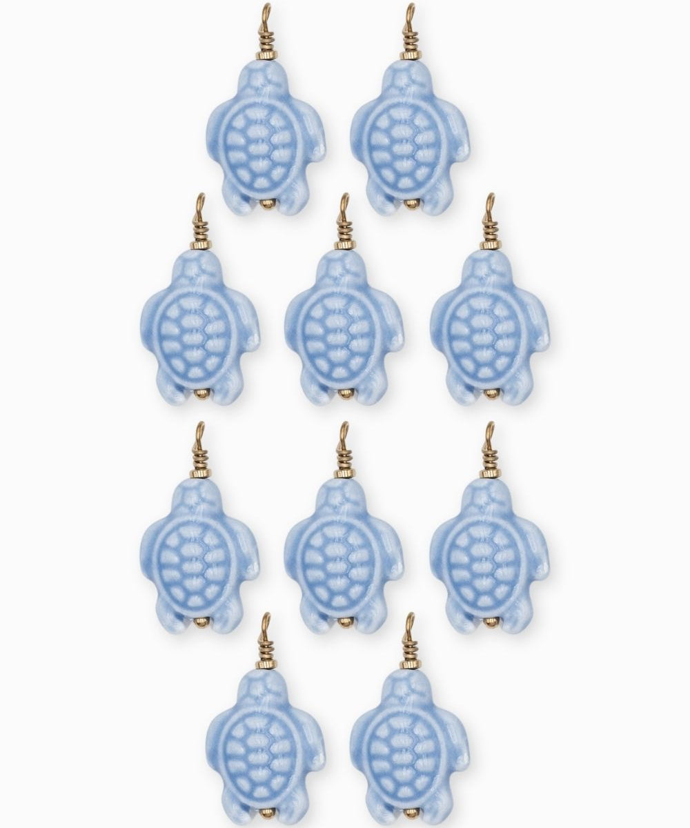 Pendentif tortue porcelaine 18x14mm