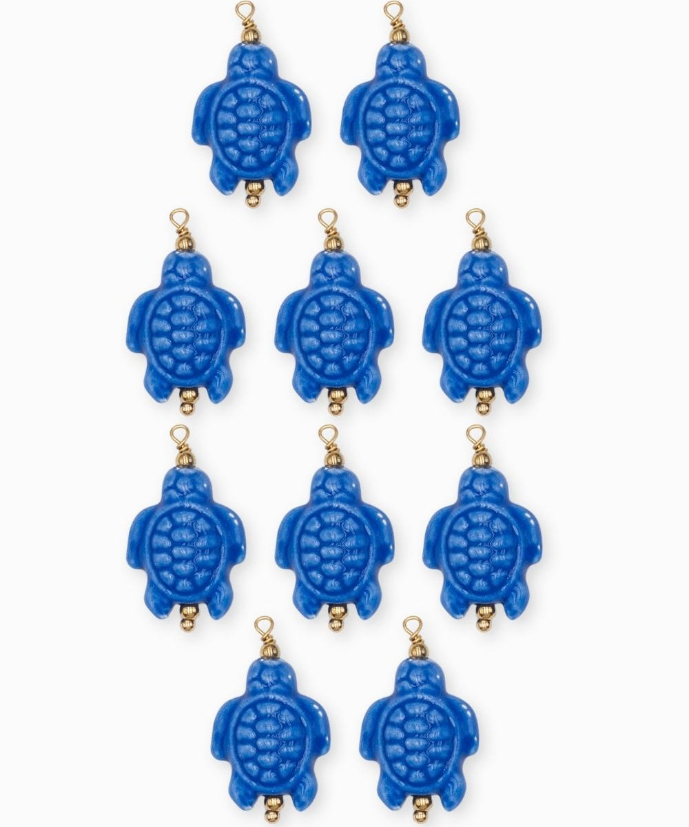 Pendentif tortue porcelaine 18x14mm