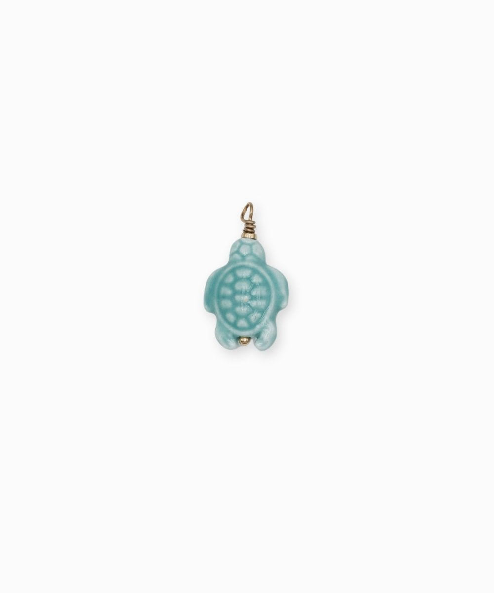 Pendentif tortue porcelaine 18x14mm