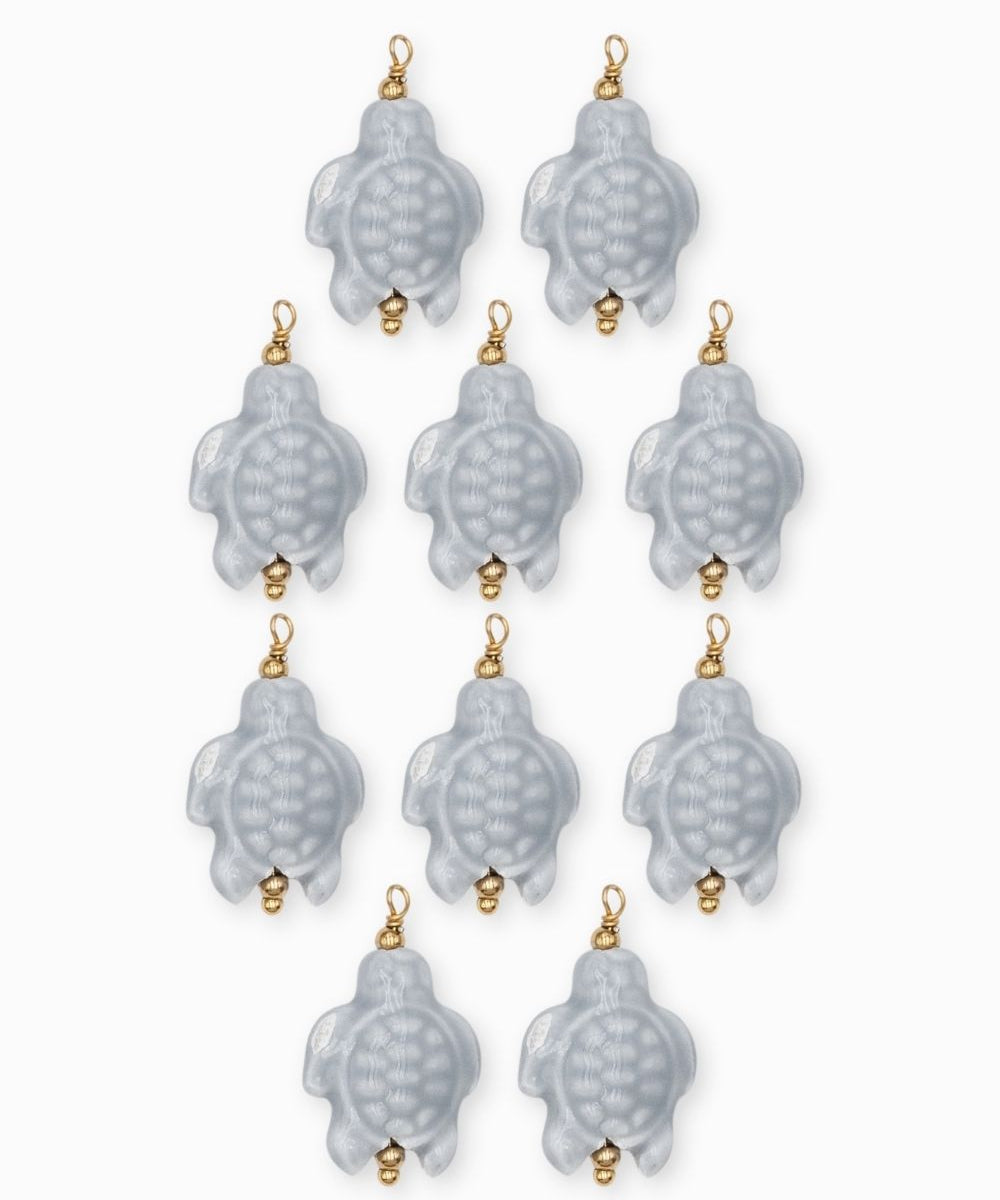 Pendentif tortue porcelaine 18x14mm