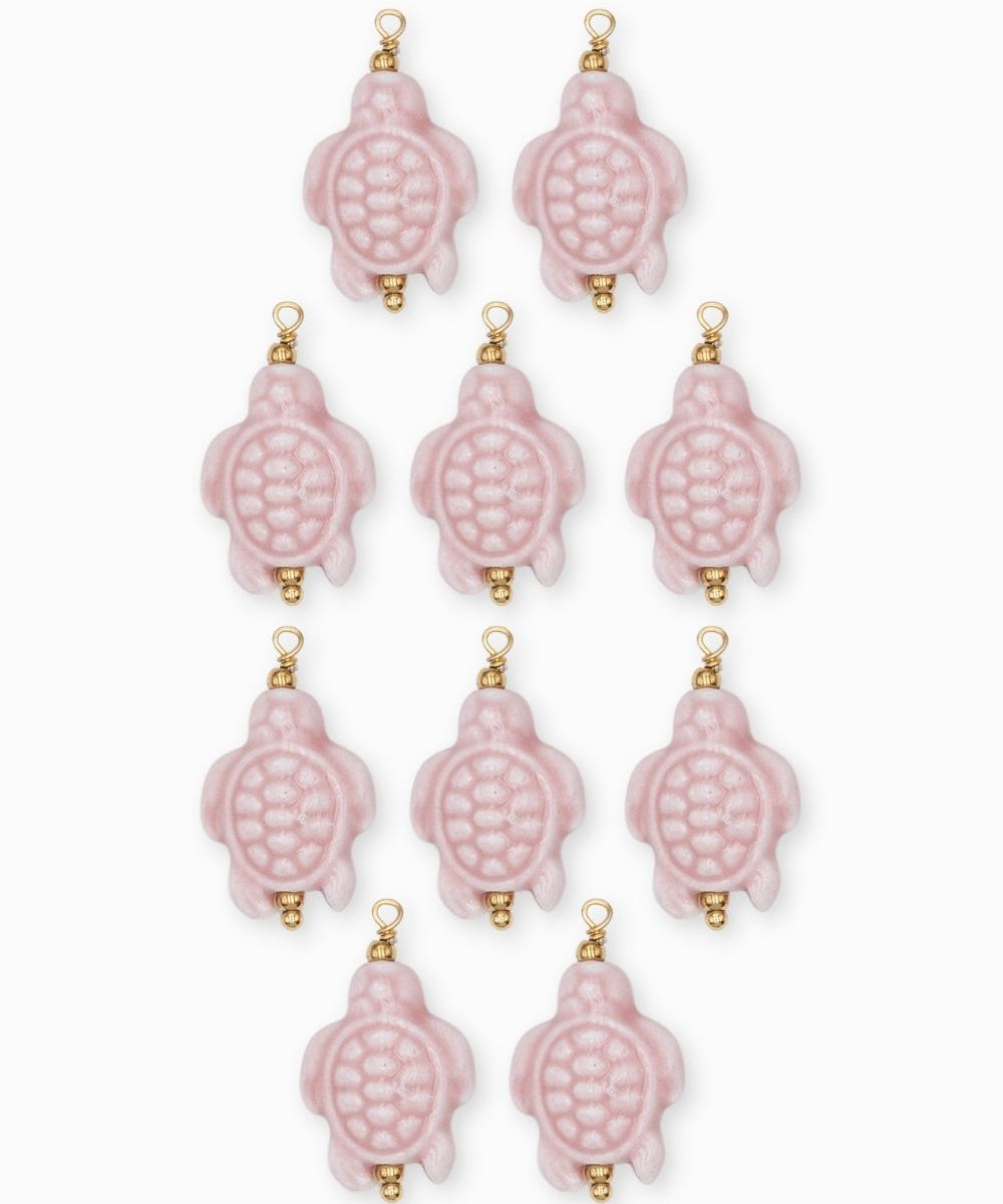 Pendentif tortue porcelaine 18x14mm