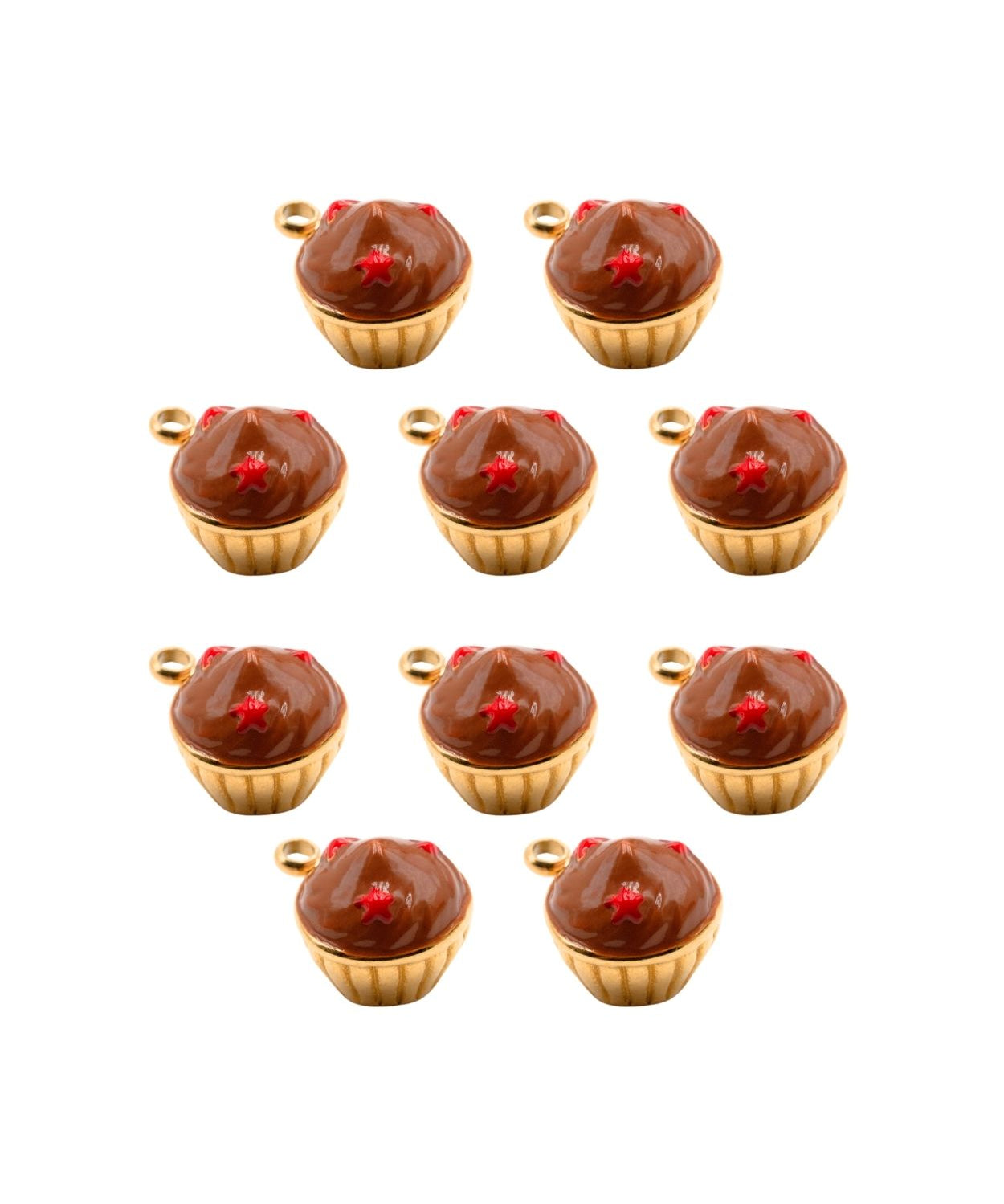 Pendentif muffin chocolat 9mm