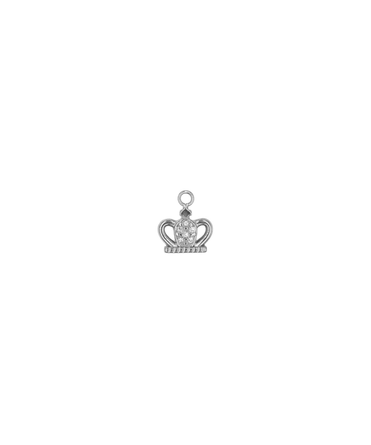 Pendentif couronne strass 7x9mm