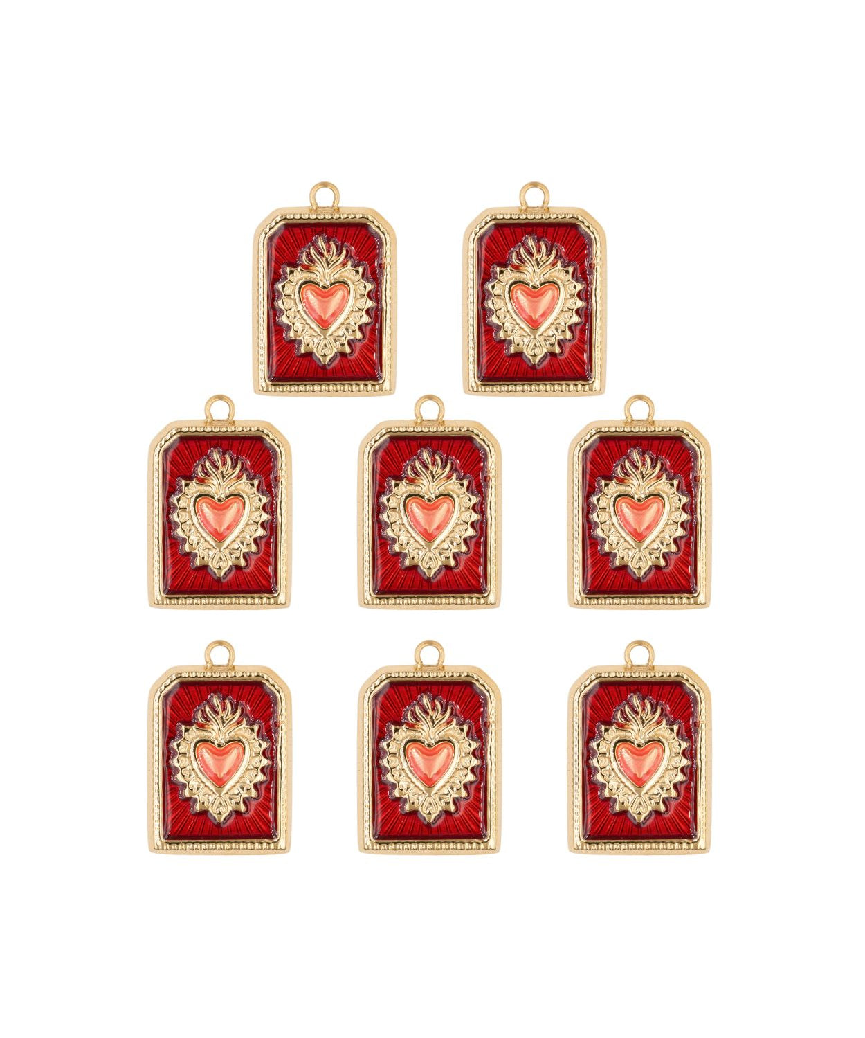 Pendentif médaille coeur ex voto 14x21mm