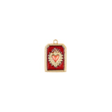 Pendentif médaille coeur ex voto 14x21mm