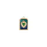 Pendentif médaille coeur ex voto 14x21mm