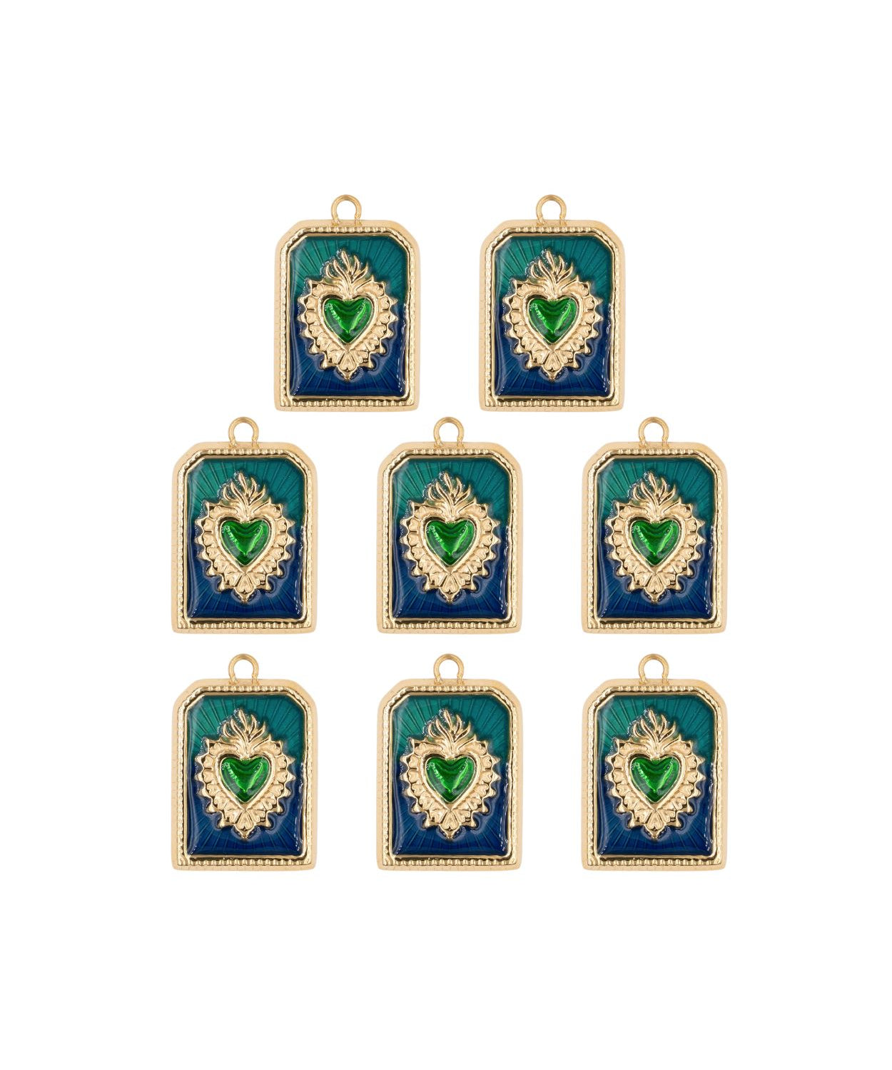 Pendentif médaille coeur ex voto 14x21mm