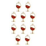 Pendentif verre vin rouge 12x7mm