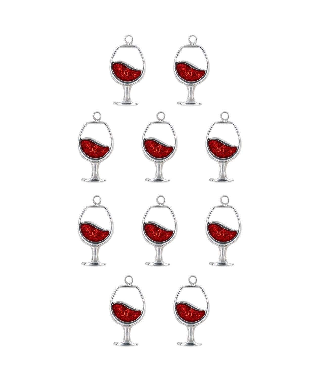 Pendentif verre vin rouge 12x7mm