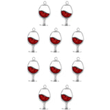 Pendentif verre vin rouge 12x7mm