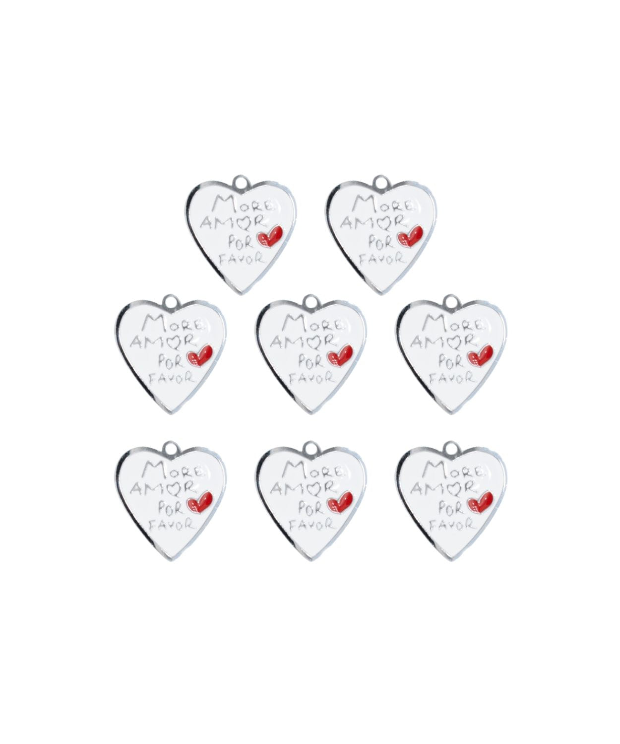 Pendentif More amor por favor 15x14mm - Rhodié