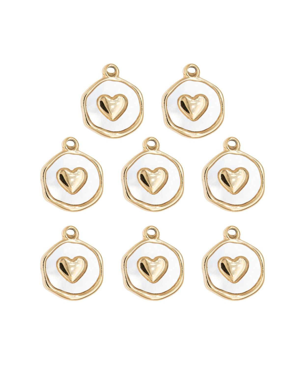 Pendentif médaille nacre coeur 13mm