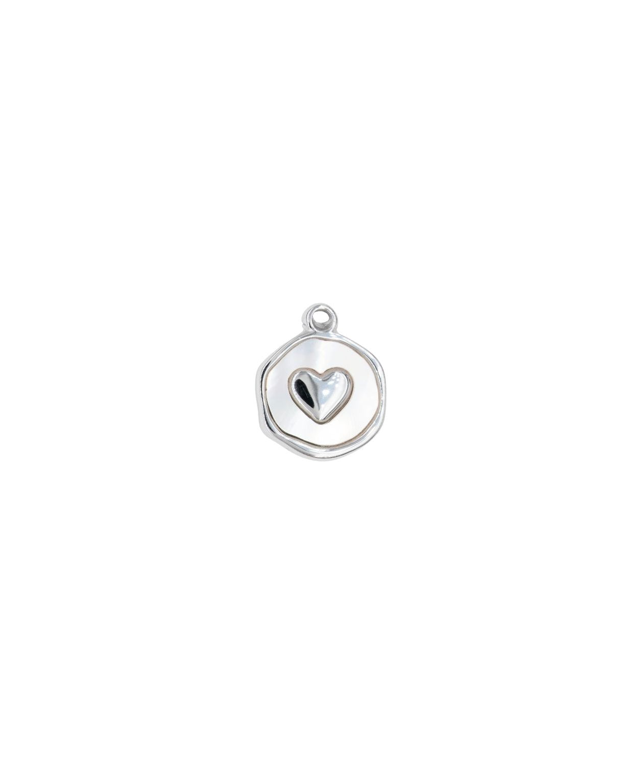 Pendentif médaille nacre coeur 13mm