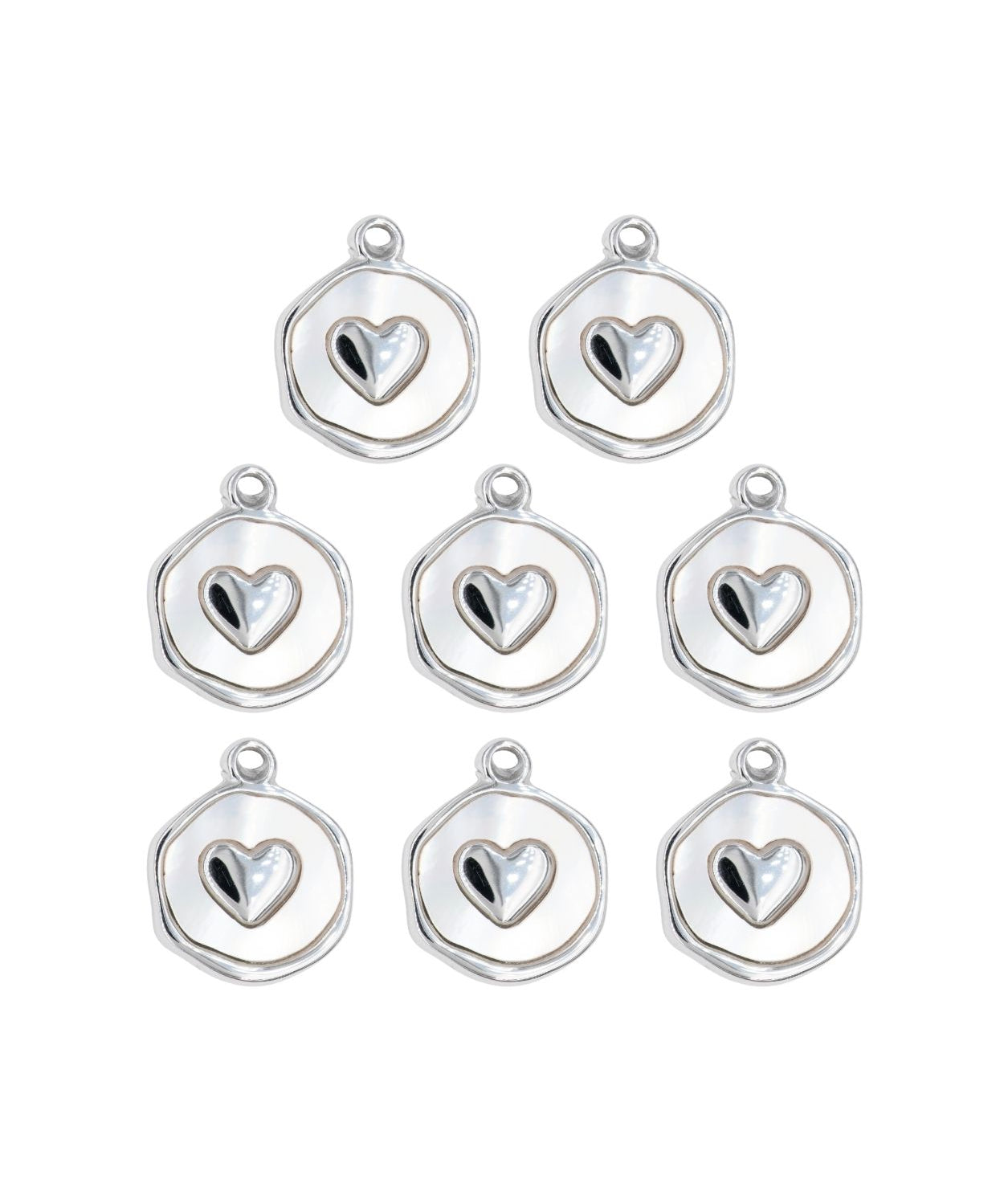 Pendentif médaille nacre coeur 13mm