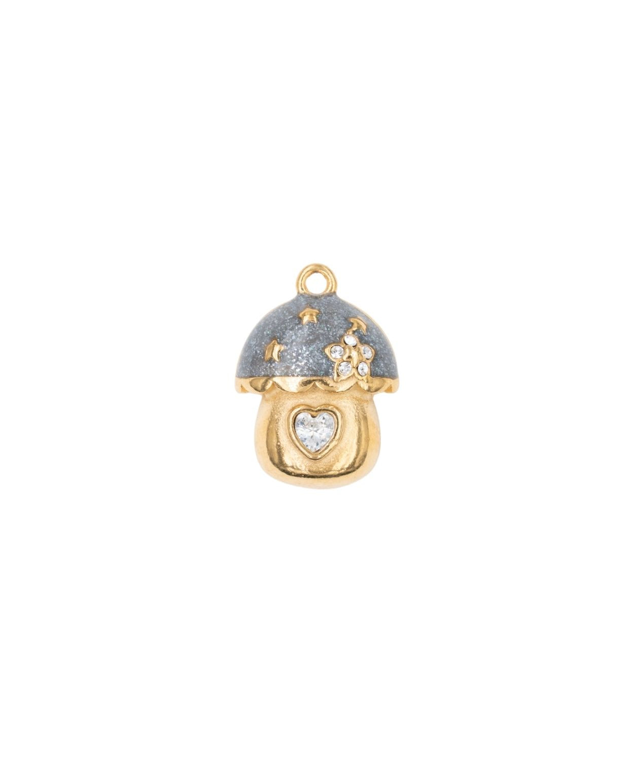 Pendentif champignon maison strass 15x13mm